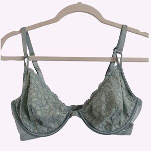 Victoria’s Secret 36C unlined bra lace dusty Sage green mesh